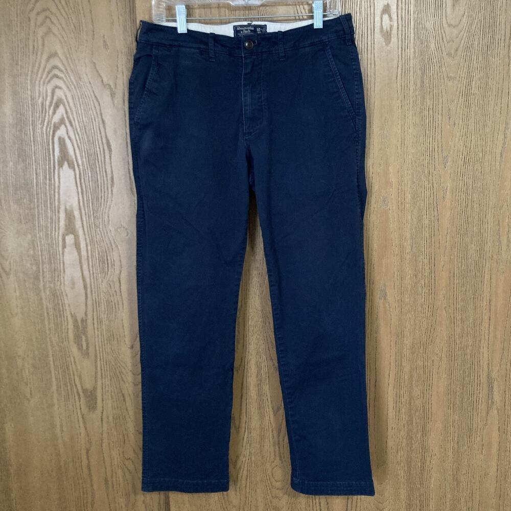 Abercrombie & Fitch Chino Pants Men's Size 32x30 Dark Navy Blue Slim Straight